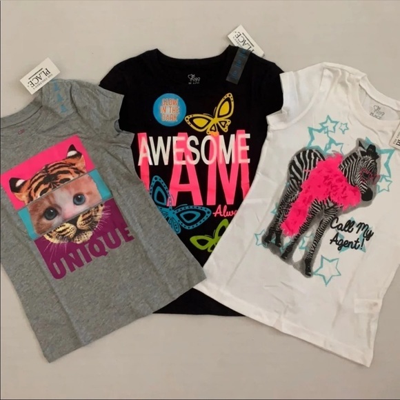 (NWT) The Children’s Place Girl's (3) T-Shirt Bundle, Size: 5/6 - Picture 3 of 9